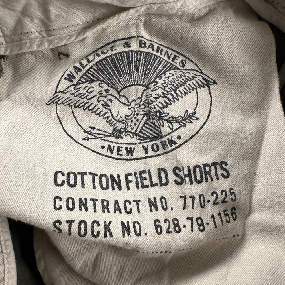 Wallace & Barnes Cotton Field Shorts Mens 36 Olive Button Fly Chino JC-83 - Picture 10 of 12